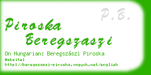 piroska beregszaszi business card